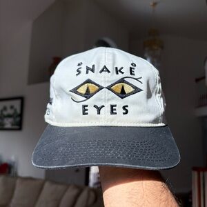 Snake Eyes Headgear Vintage 90s Golf Strapback OSFA Logo Script Cotton Hat Cap